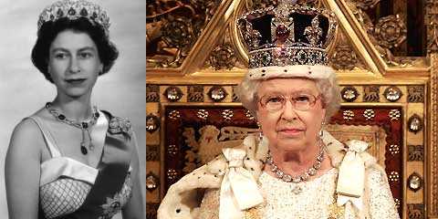 Queen Elizabeth II - then and now